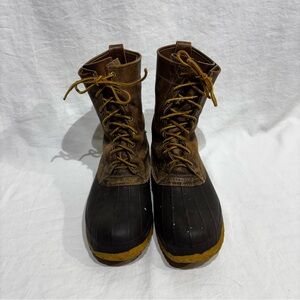 L.L. Bean VINTAGE Duck Hunting Boots, Mens 9M- Made In USA- Brown Leather